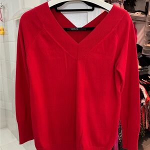 CAbi Passion Vibrant Red V-Neck Sweater